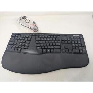 Microsoft LXM-00001 Model 1878 Wired USB 2.0 Ergonomic Keyboard Black
